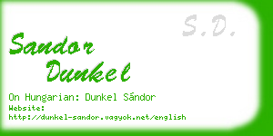 sandor dunkel business card