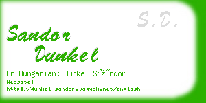 sandor dunkel business card